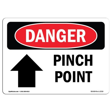 SIGNMISSION OSHA Danger Sign, Pinch Point, 10in X 7in Aluminum, 7" W, 10" L, Landscape, Pinch Point OS-DS-A-710-L-1719